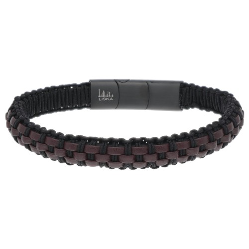 Pulsera acero piel y cuerda náutika - 87BR009