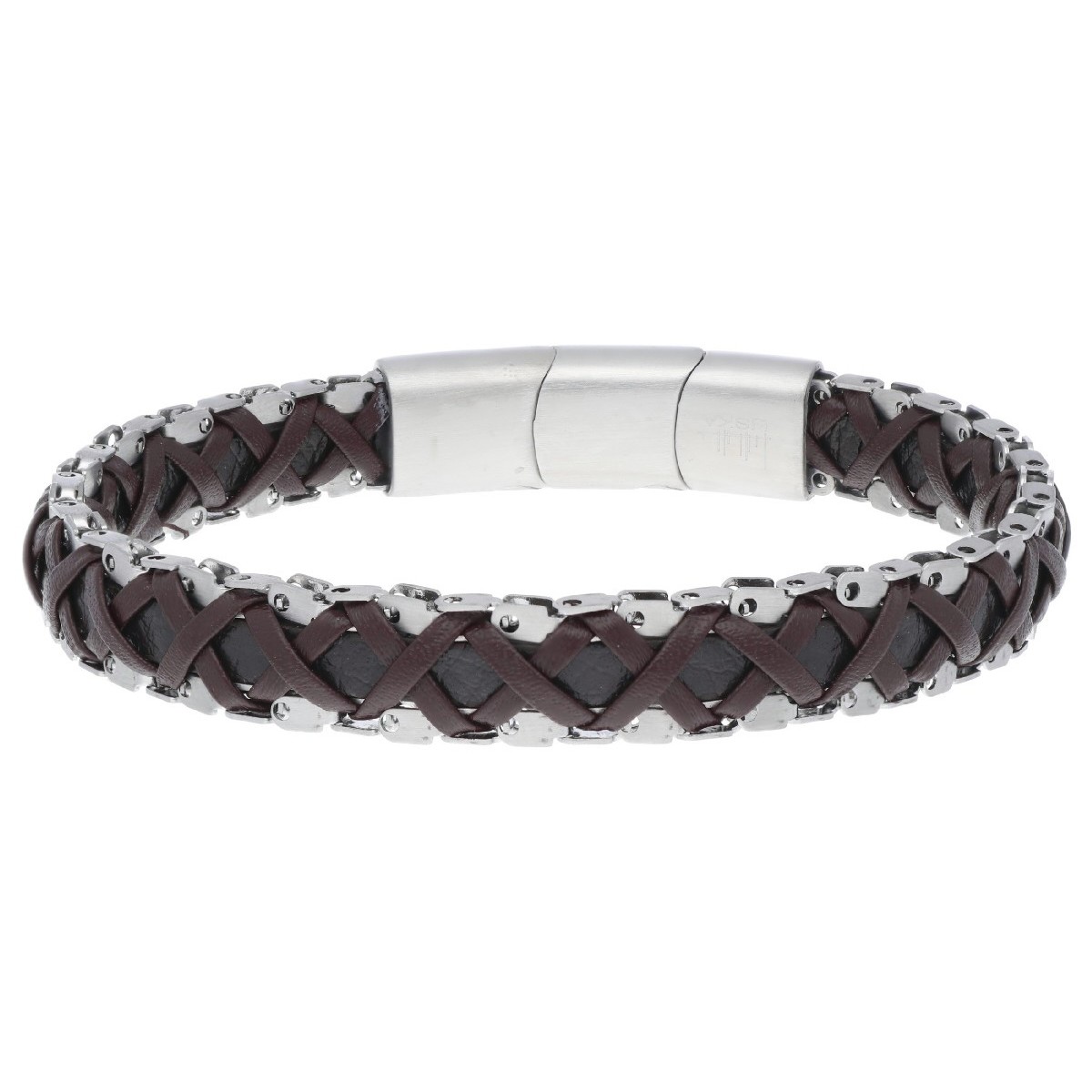 Pulsera acero y piel - RB249BR-M