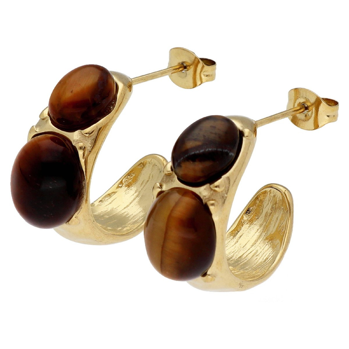 Pendientes acero y piedras naturales - SHA219A