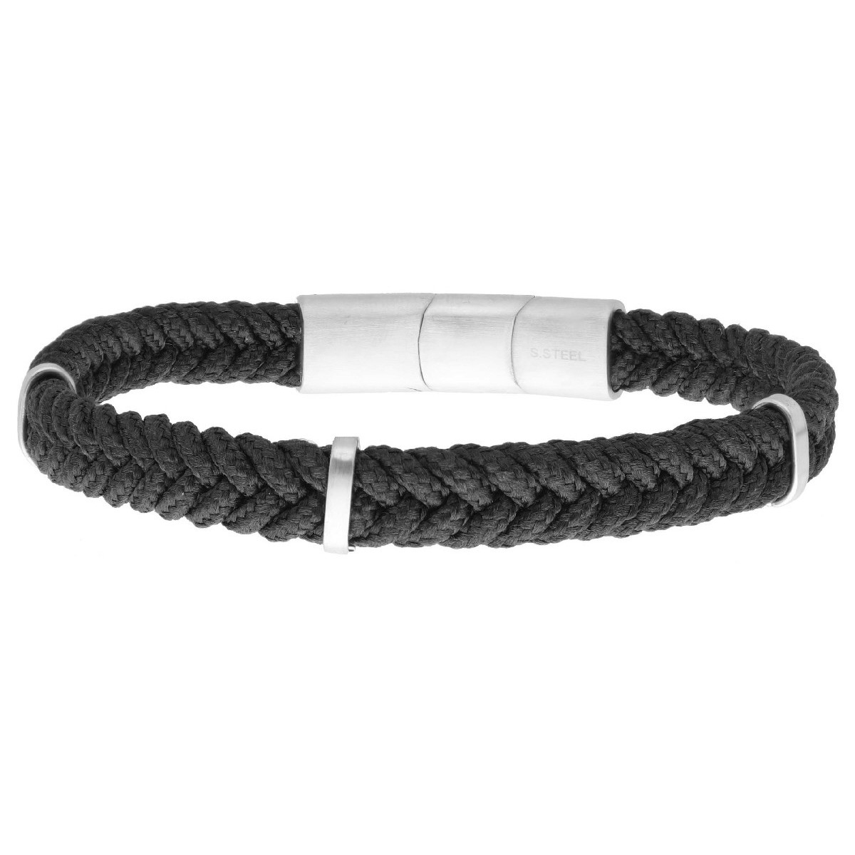 Pulsera acero y cuerda náutika - NTK037BR-N