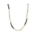 Collar acero,perlas y piedras naturales - SHA223CL
