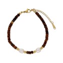 Pulsera acero,perlas y ojo de tigre - SHA220BR
