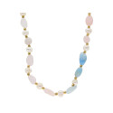 Collar acero, perlas y piedras naturales - SHA230