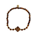 Pulsera acero y brown tiger eye - SHA240-OT