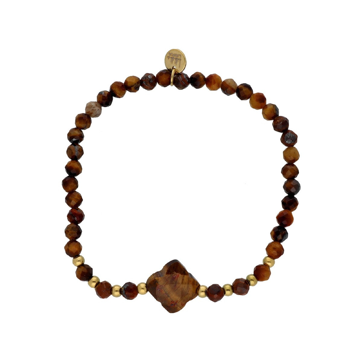 Pulsera acero y brown tiger eye - SHA240-OT