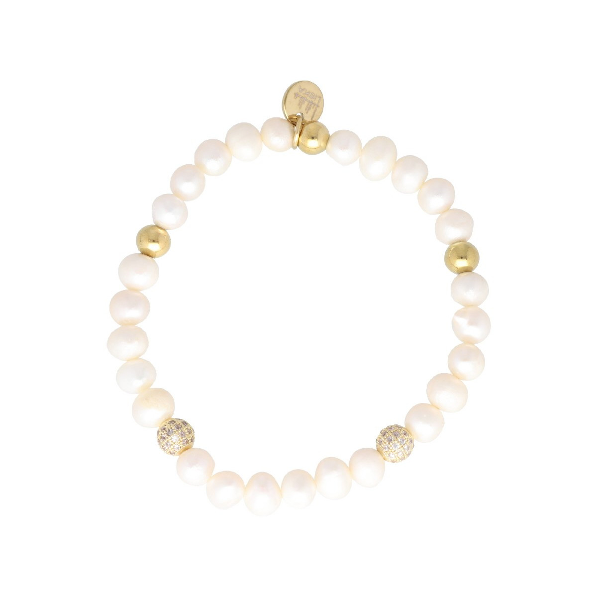 Pulsera acero y perlas naturales - SHA236