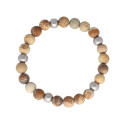 Pulsera acero y piedras naturales - BALI073BR