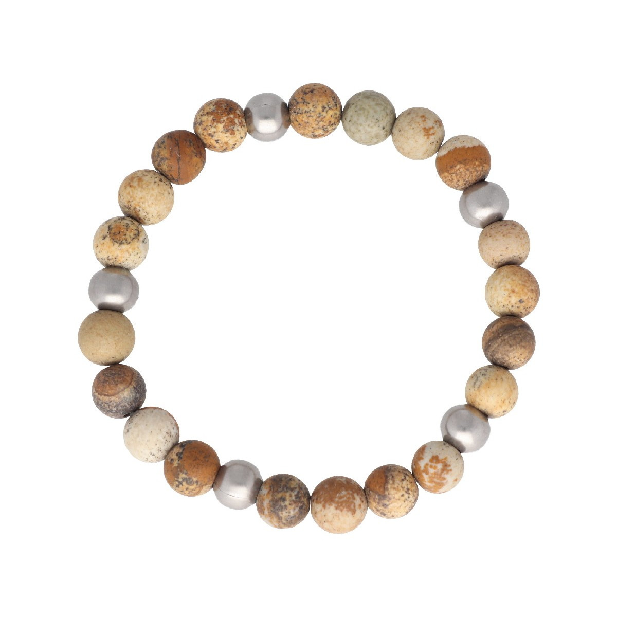 Pulsera acero y piedras naturales - BALI073BR