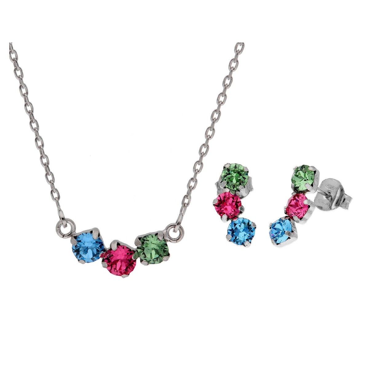 Conjunto plata y Liska Crystals - LSW4420C