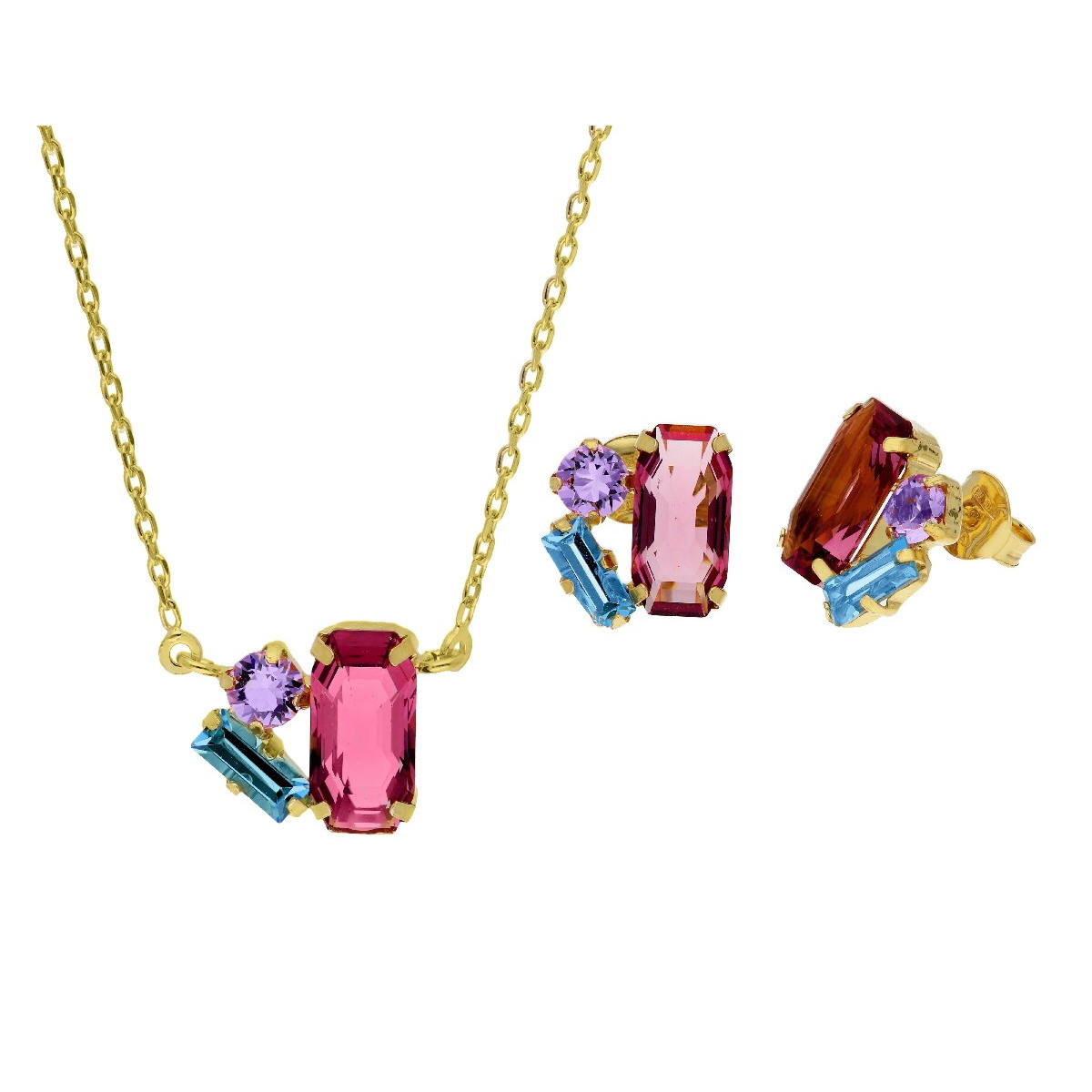 Conjunto plata y Liska Crystals - LSW4414C-DL