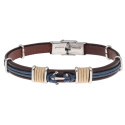 Pulsera ancla acero y piel - NTK042BR