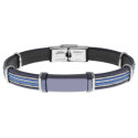 Pulsera acero y piel - 84BA1544