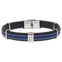 Pulsera acero y piel - 84BA1548