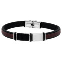 Pulsera acero y piel - 87BR012-M