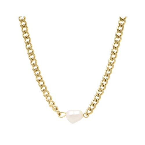 Cadena acero y perla -3mm Cad 35cm - CH031CL-D