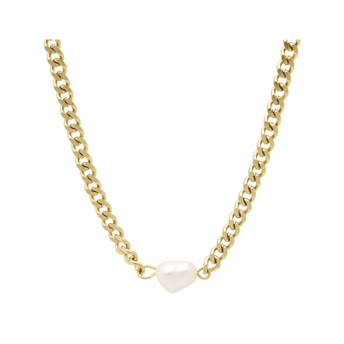 Cadena acero y perla -3mm Cad 35cm - CH031CL-D