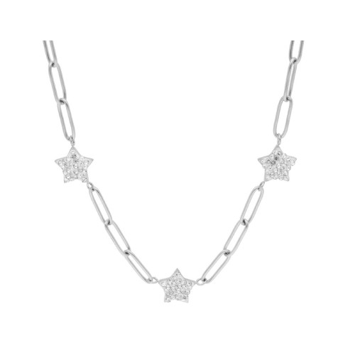 Collar estrellas acero y circonitas 40+5 - CH046CL
