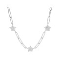 Collar estrellas acero y circonitas 40+5 - CH046CL