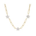 Collar estrellas acero y circonitas 40+5 - CH046CL-D