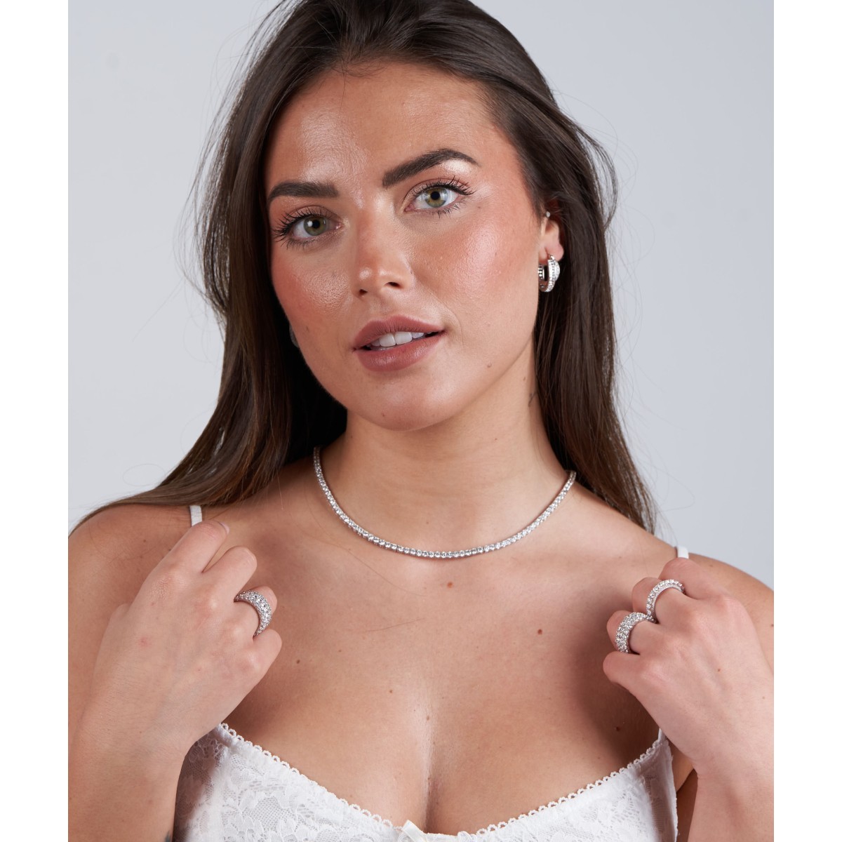Collar plata y circonitas 2mm - LAD1074CL