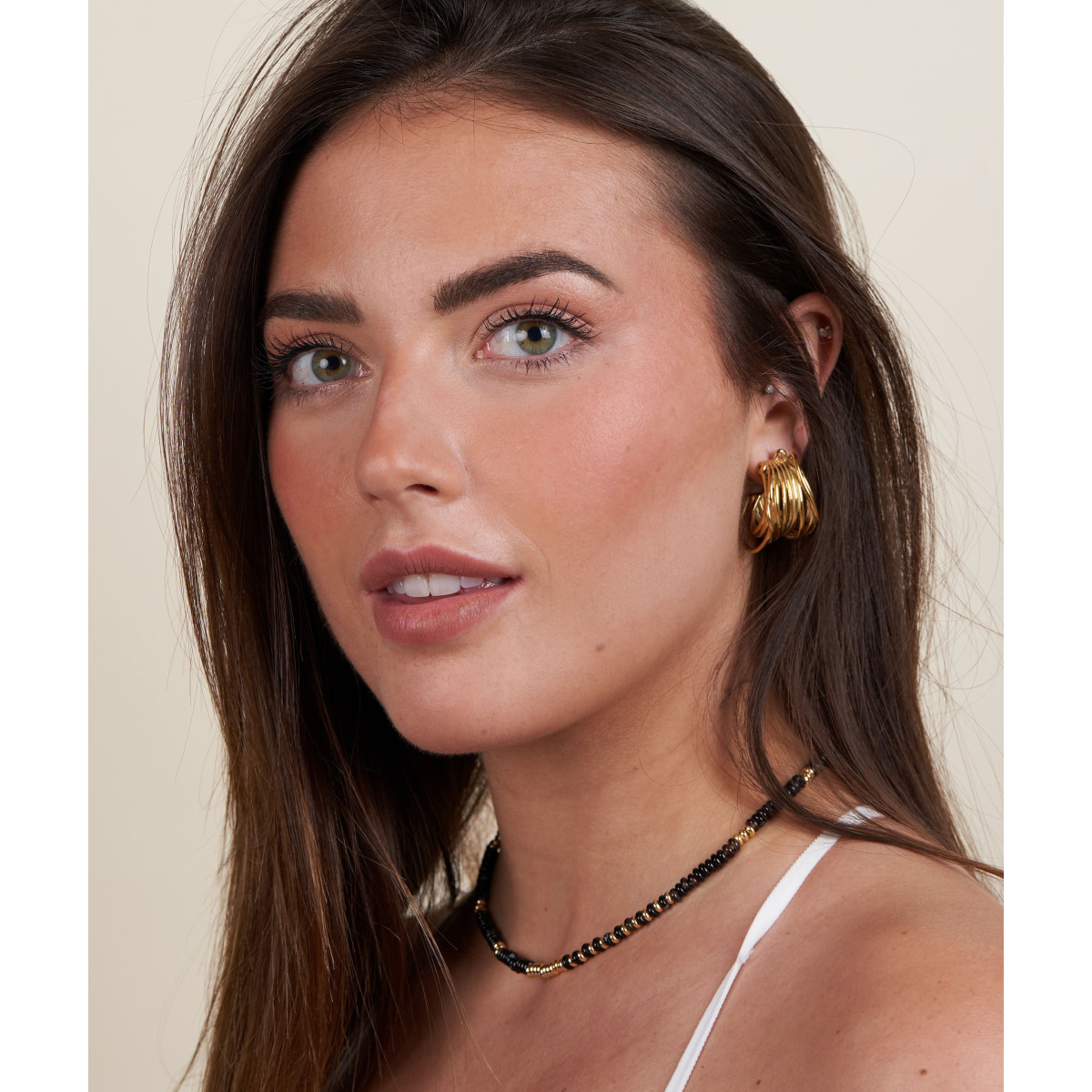Collar acero y piedras naturales - SHA228CL