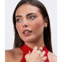 Pendientes pantera plata y circonitas - LAD4756A