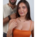 Pulsera acero,perlas y ojo de tigre - SHA220BR