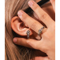 Pendientes pantera plata y circonitas - LAD4756A