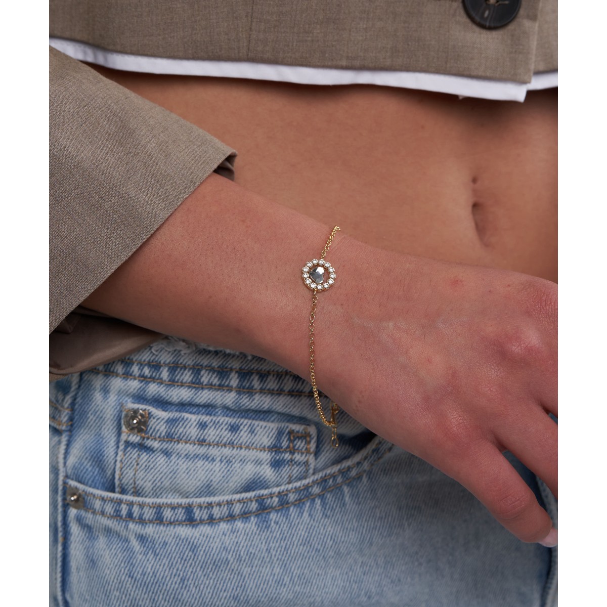 Pulsera corazon plata y Liska Crystals - LSW4397BR-D