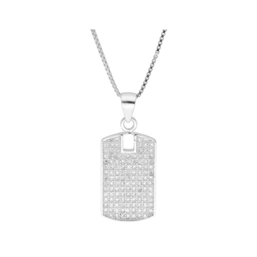 Placa plata y circonitas - LAD4294CL