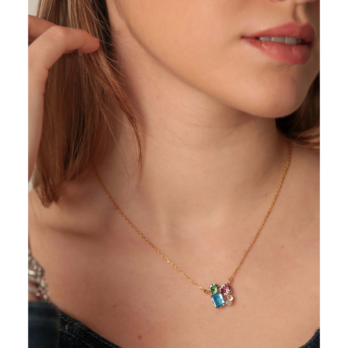 Collar plata y Liska Crystals - LSW4406CL-D