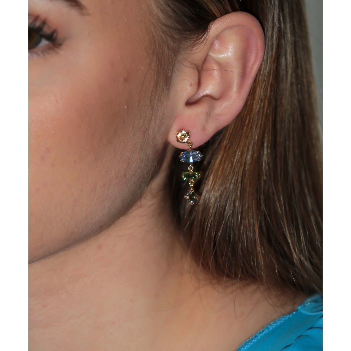 Pendientes plata y Liska Crystals - LSW4403A-D