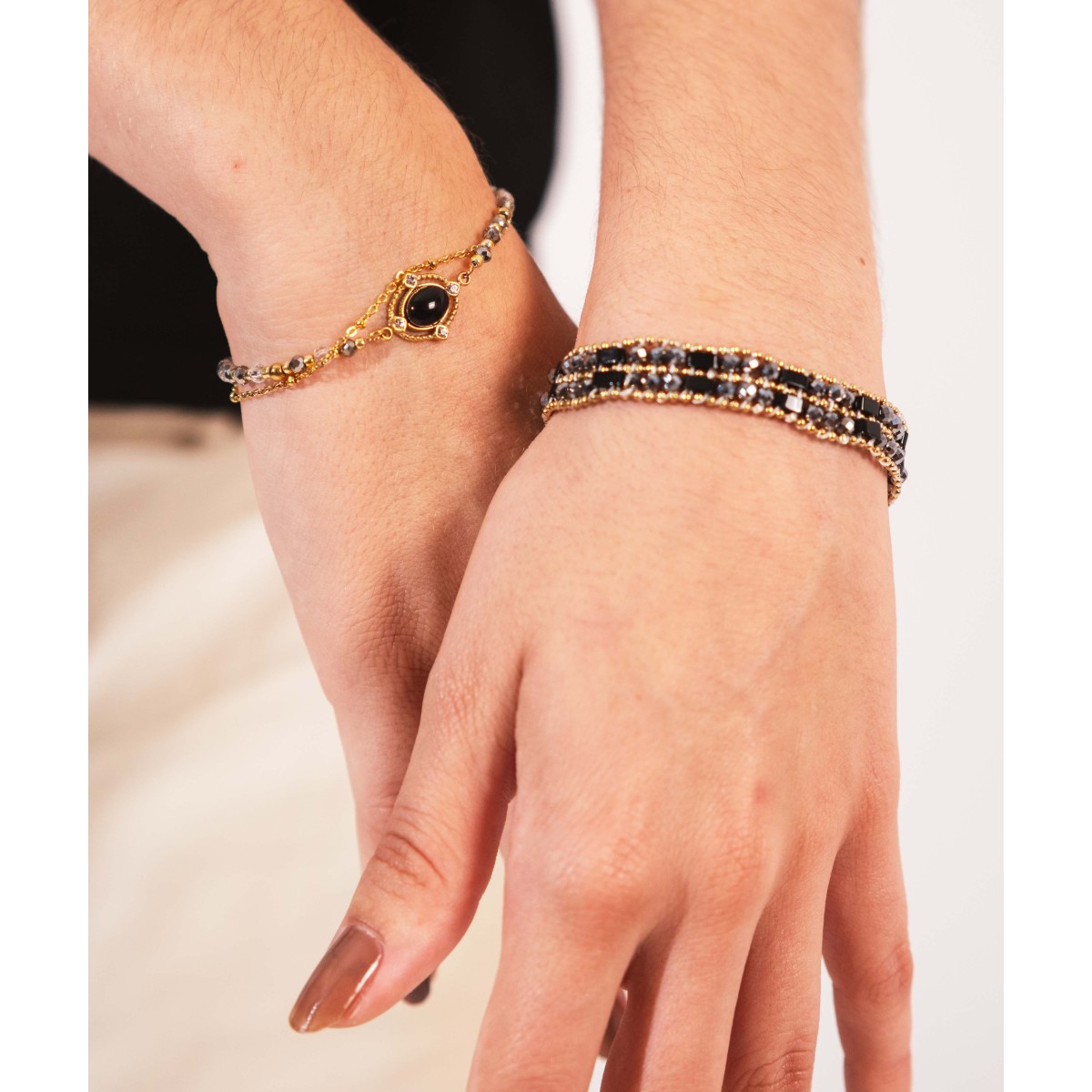 Pulsera acero y piedras naturales - SHA214BR