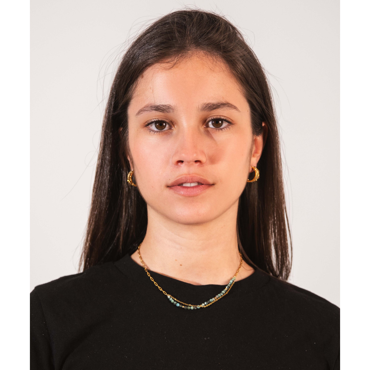 Collar acero y african turmaline - SHA207CL