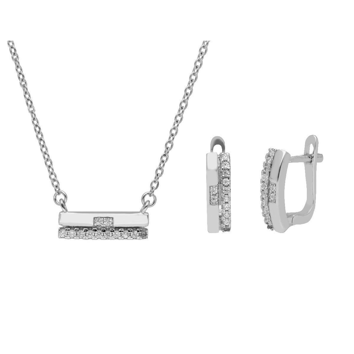 Conjunto plata y circonitas - MED297C