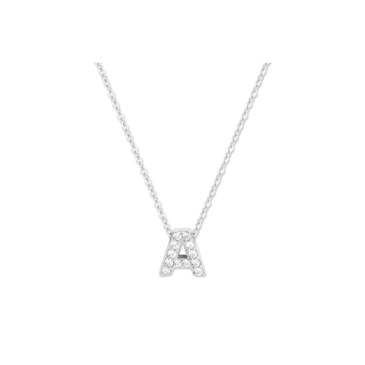 Colgante letra plata y circonitas - LET05CL-A