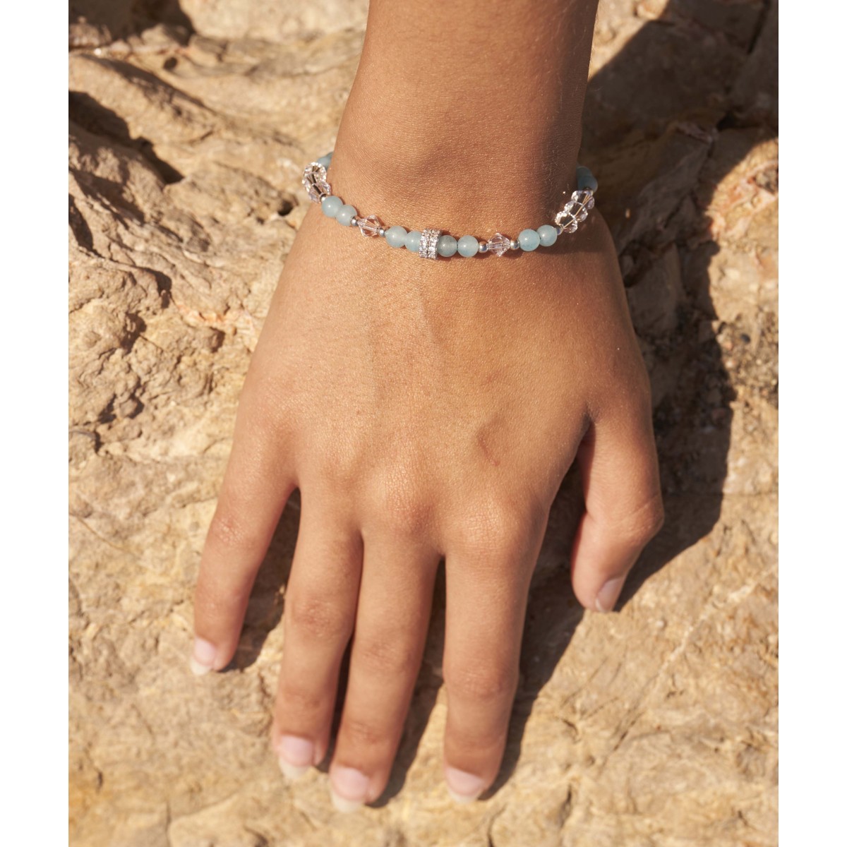 Pulsera plata y Liska Crystals - LSW3236BR-AQ