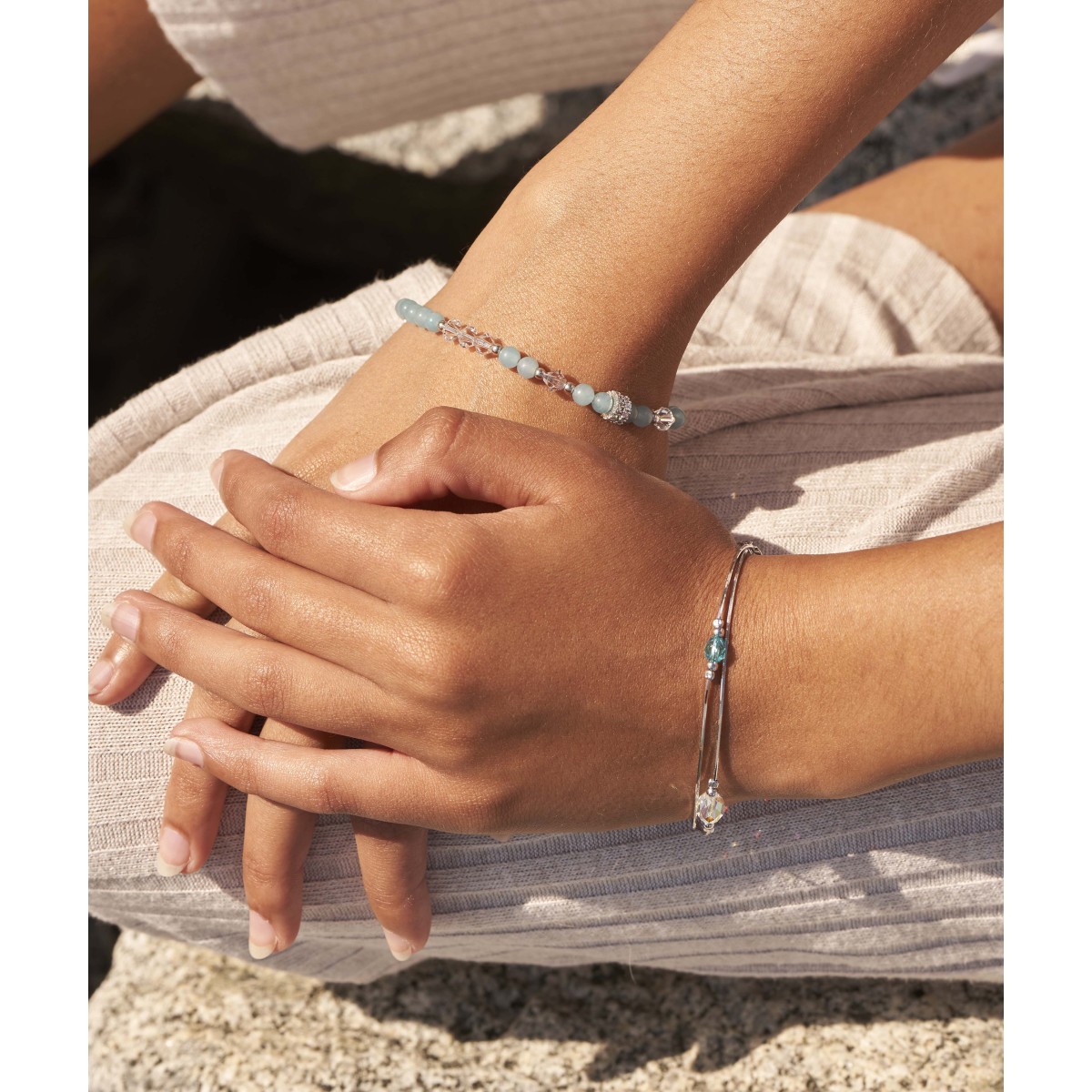 Pulsera plata y Liska Crystals - LSW3236BR-AQ