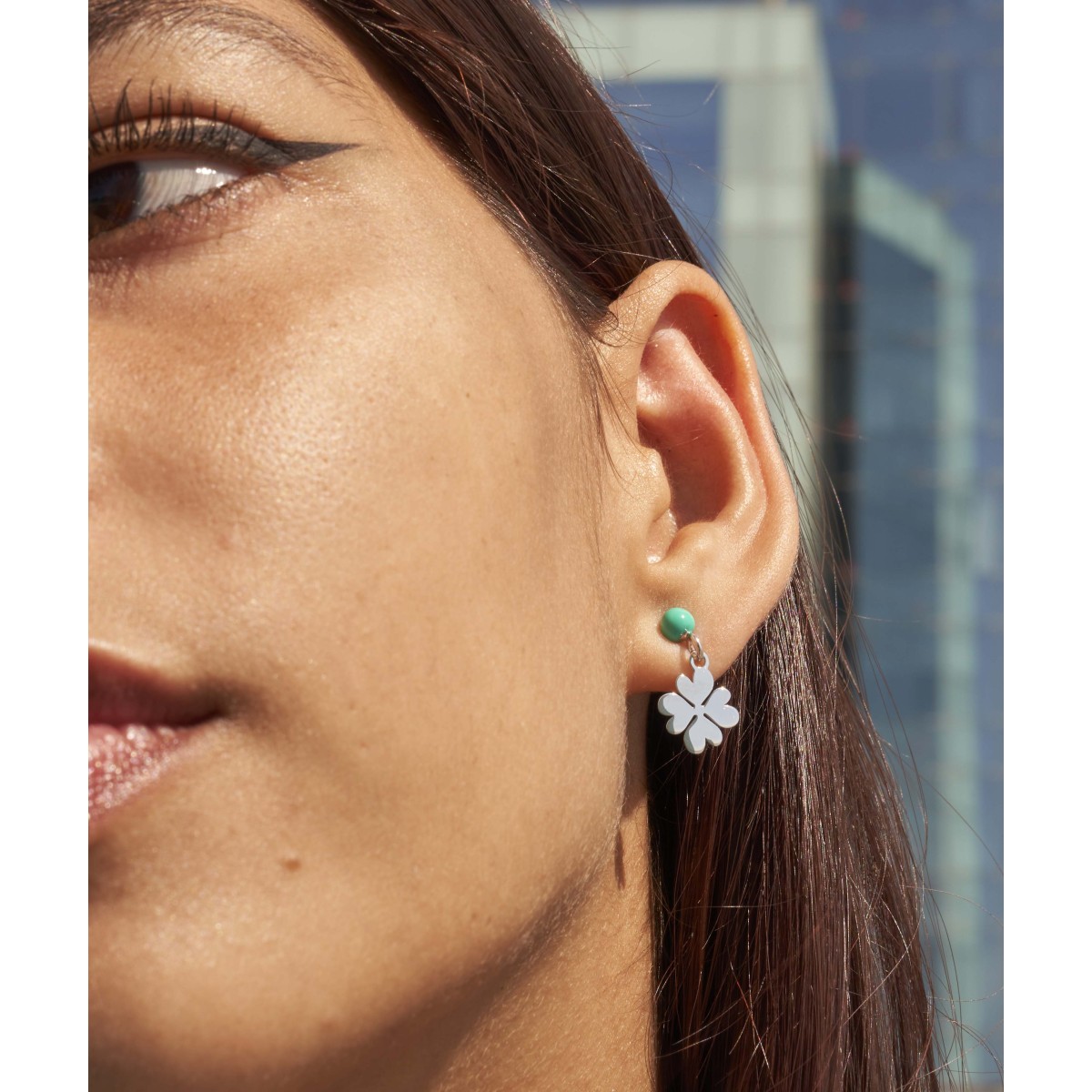 Pendientes trébol plata - LAF6410A-D