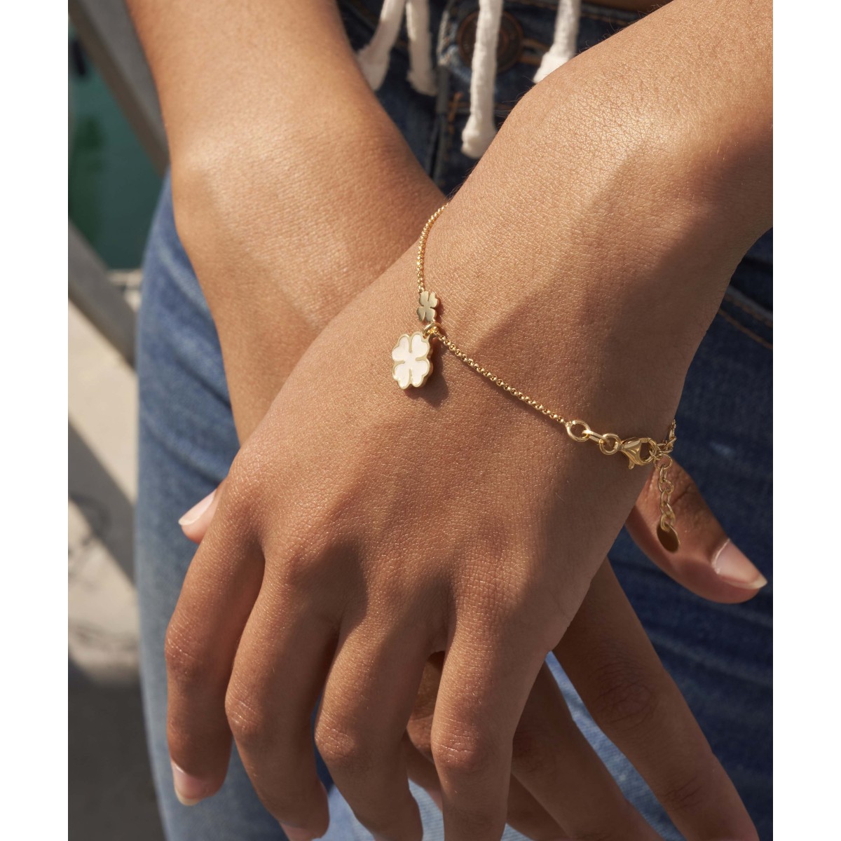 Pulsera plata y madre perla - LAF6412BR-D