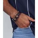 Pulsera acero y piel - NTK044BR