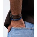 Pulsera acero y piel - 84BA1548