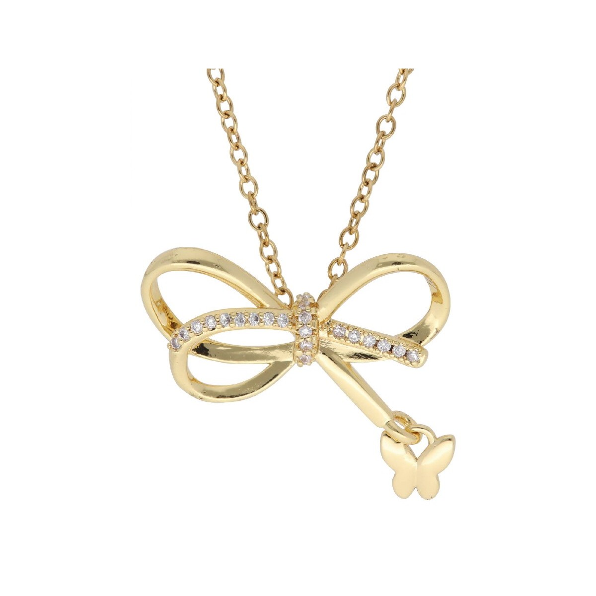 Colgante lazo mariposa acero y circonita - CH082CL-D