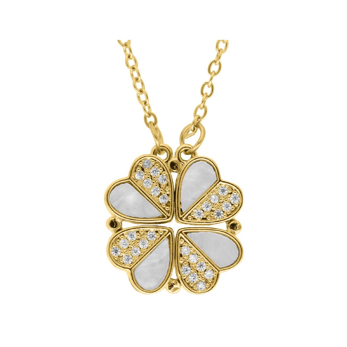 Colgante corazones acero y circonitas - CH085CL-D