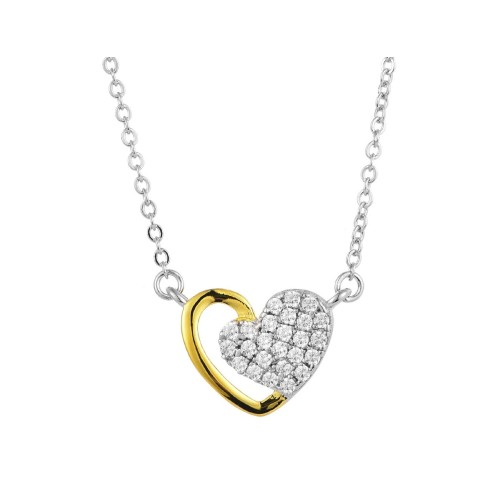 Colgante corazón plata y circonitas - LAD7324CL