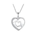 Colgante corazón plata y circonitas - LAD7330CL