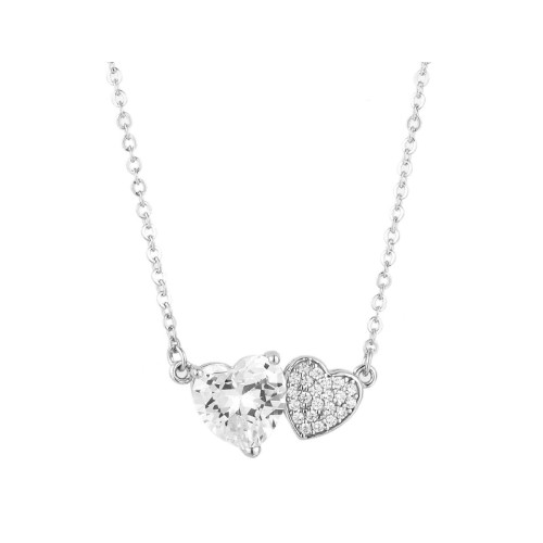 Colgante corazón plata y circonitas - LAD7331CL