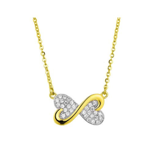 Colgante corazón plata y circonitas - LAD7323CL