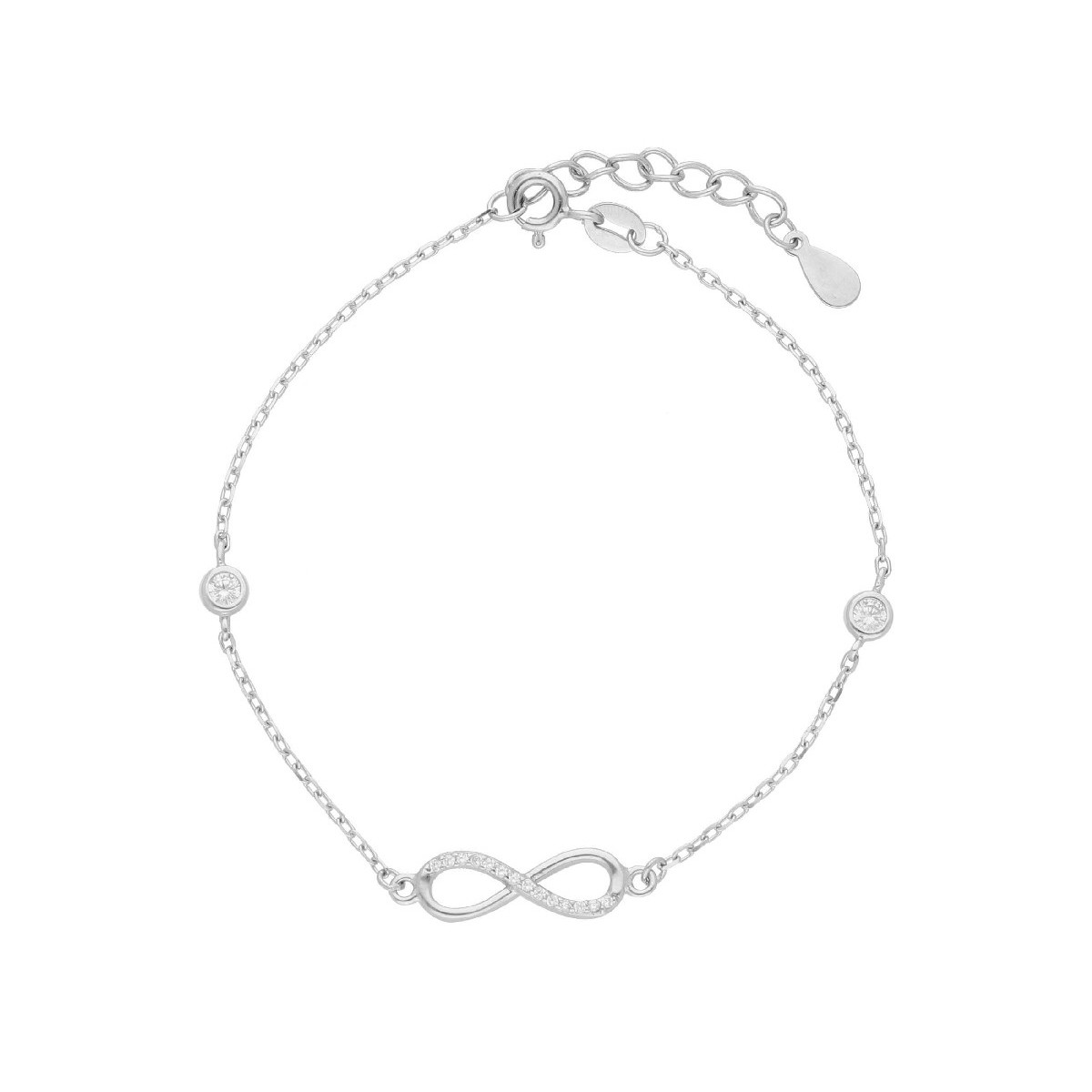 Pulsera infinito plata y circonitas - LAD4764BR