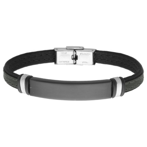 Pulsera piel y acero - 87BR030-V